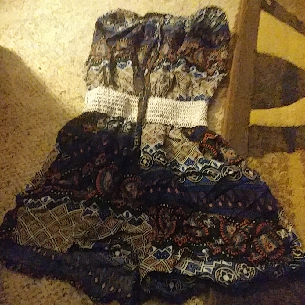 Short Multicolor Strapless Romper - image 1